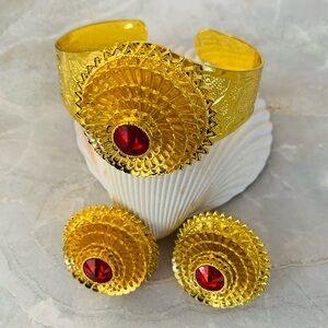 Ethiopian Habesha Gold Plated Jewelry Set Eritrea Wedding